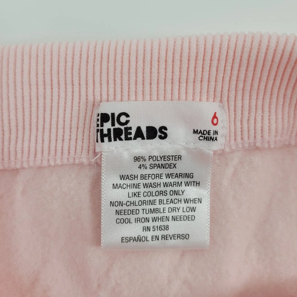 Epic Threads Girls Size 6 School Winter Pink Cable Knit Fleece Leggings Ribbed
